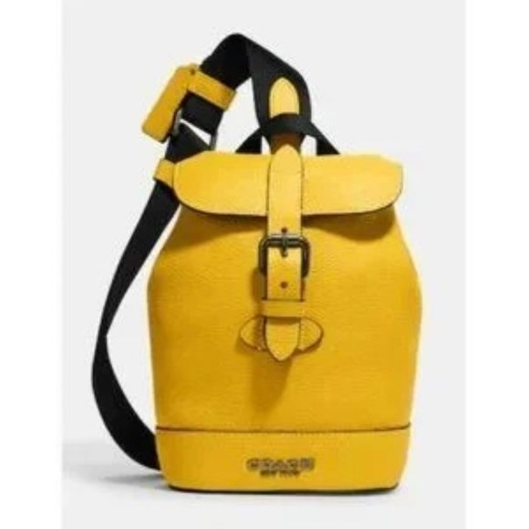 NWT COACH CB929 Hudson Small Pack Leather Backpack canery. - Picture 1 of 4